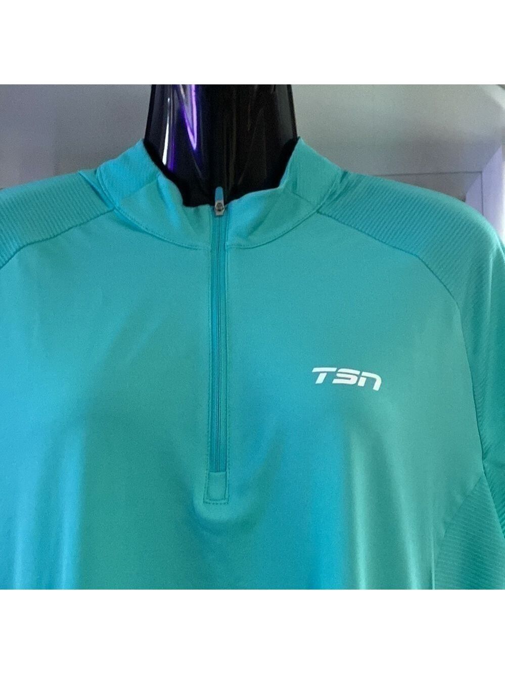 QUARTER-ZIP mock neck polo shirt turquoise FIFA world cup quatar 2022 - Picture 13 of 15